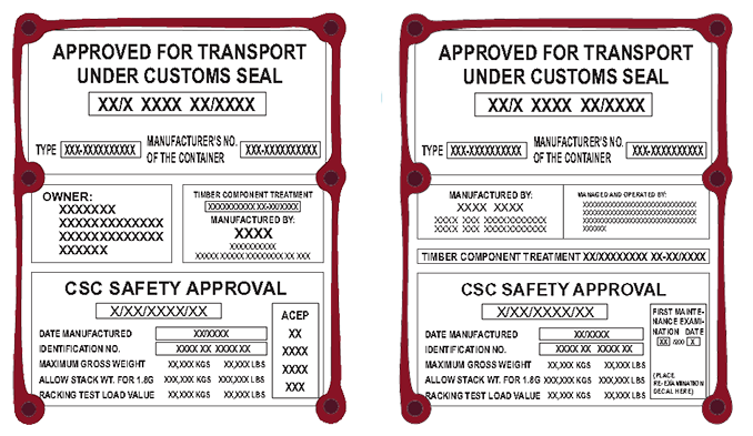 مشخصات پلاک کانتینرهای دریایی